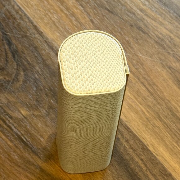 Jimmy Choo Glasses Case Snakeskin Gold Hard Shell Logo - Picture 3 of 4